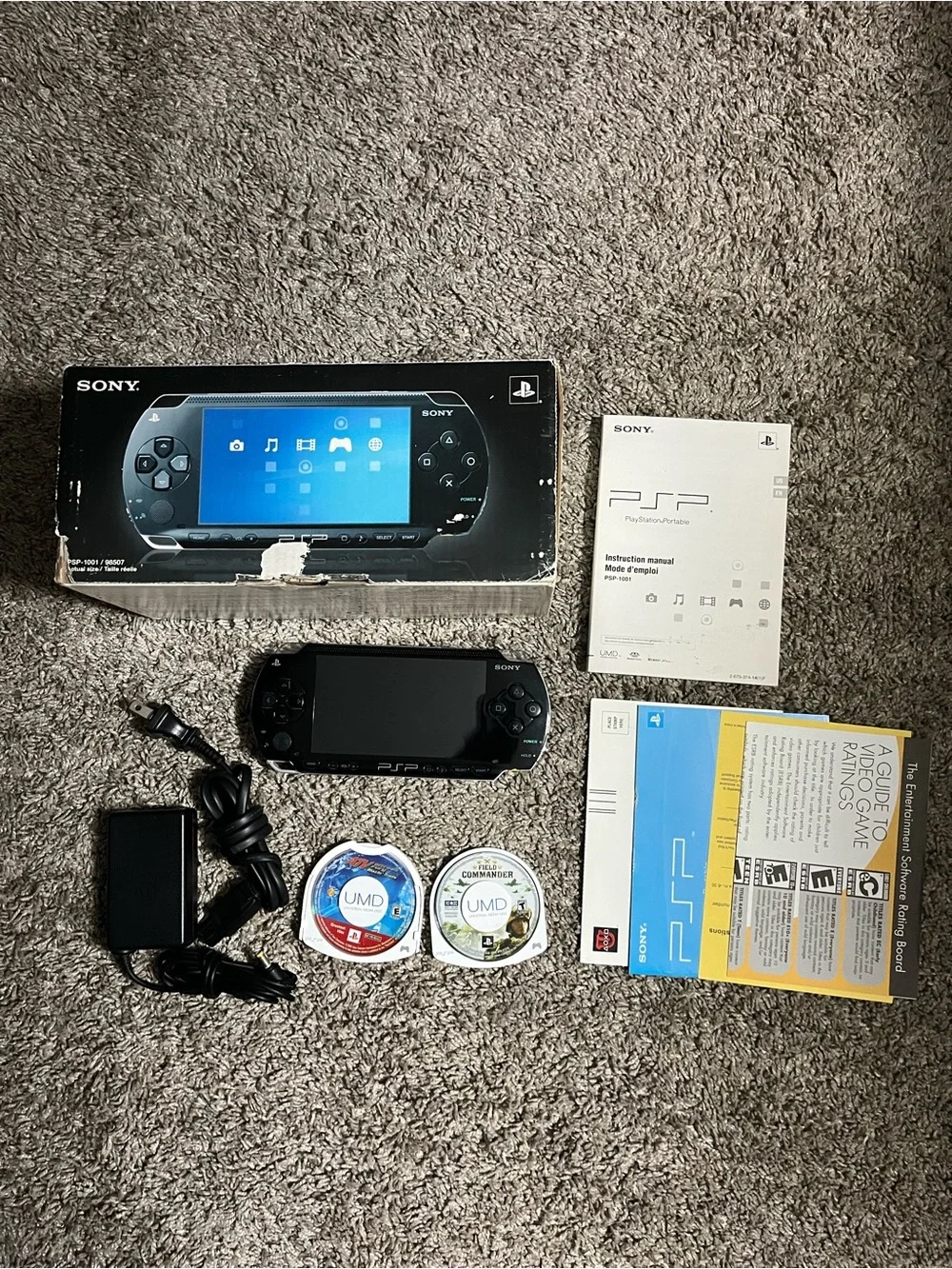 PSP 1001 Tested With Box, Charger, and Games